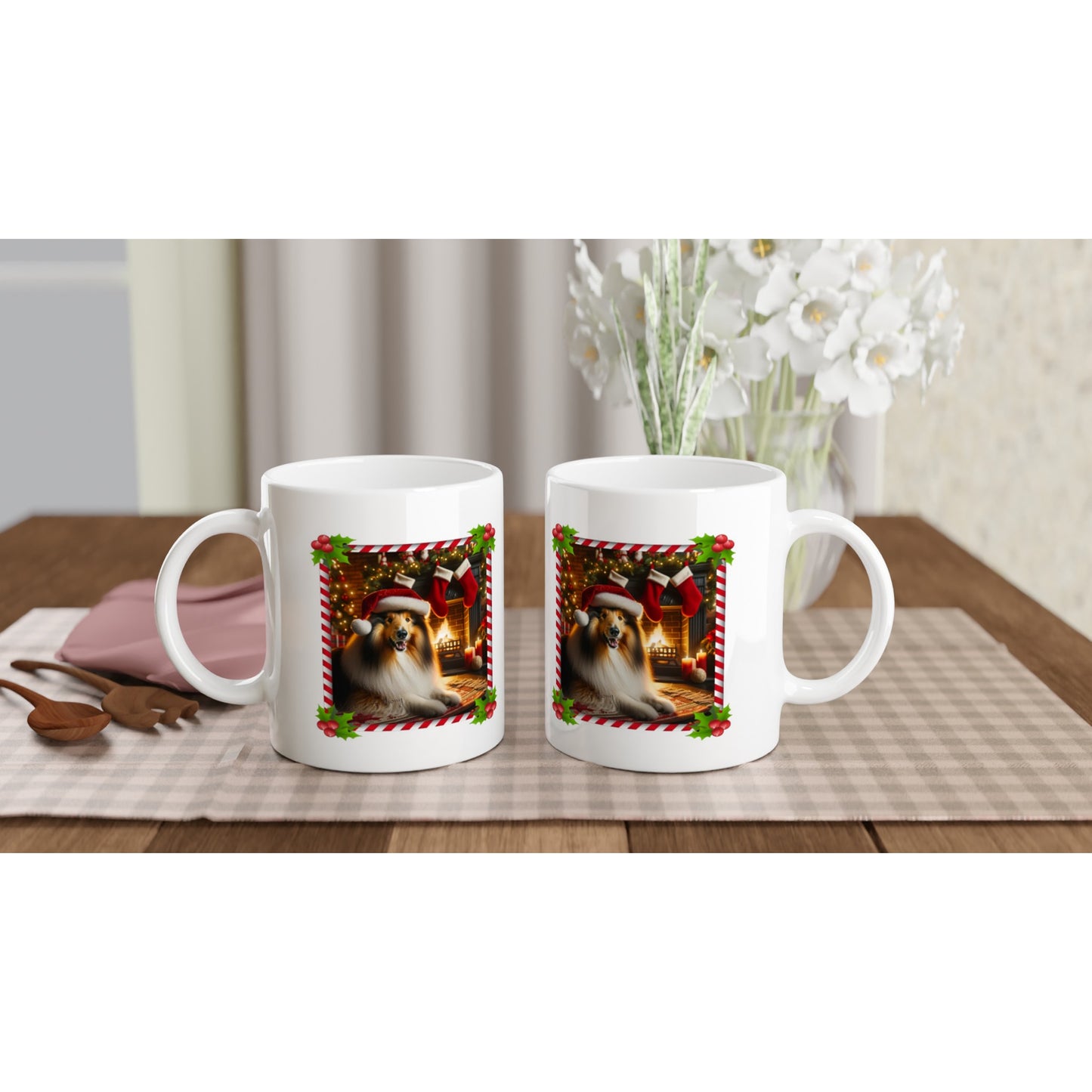 Rough Collie Christmas 11oz Ceramic Mug