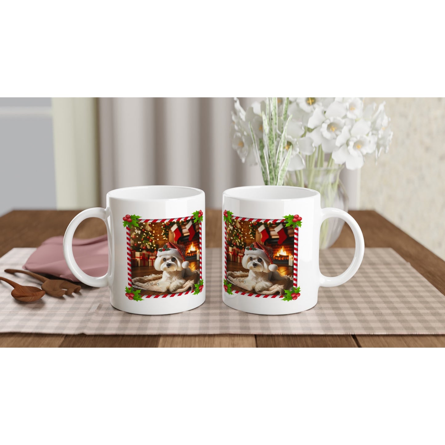 Maltese Christmas 11oz Ceramic Mug