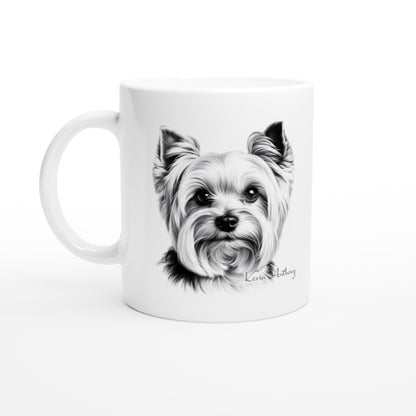 Yorkshire Terrier Drawing "I love my dog..!" 11oz Ceramic Mug
