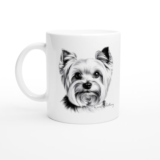 Yorkshire Terrier Drawing "I love my dog..!" 11oz Ceramic Mug