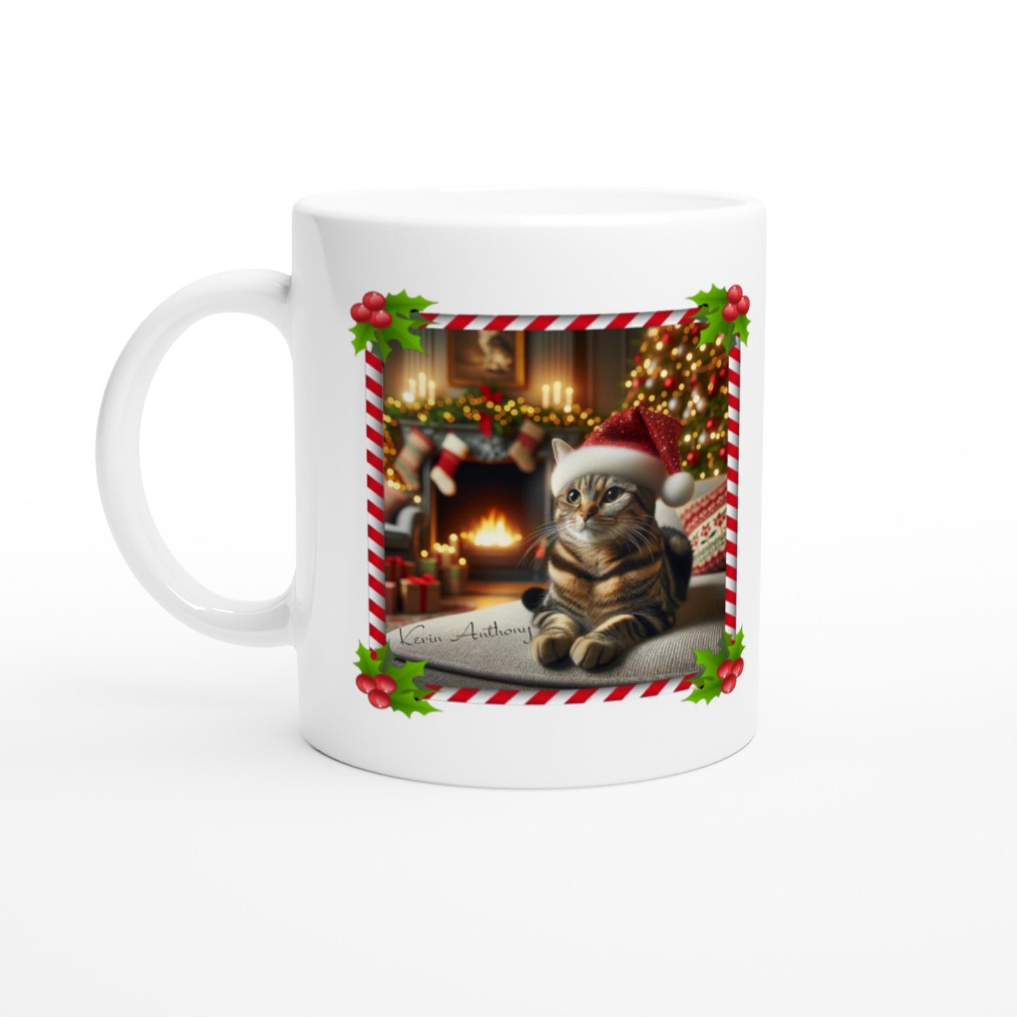 European Shorthair Cat Christmas 11oz Ceramic Mug