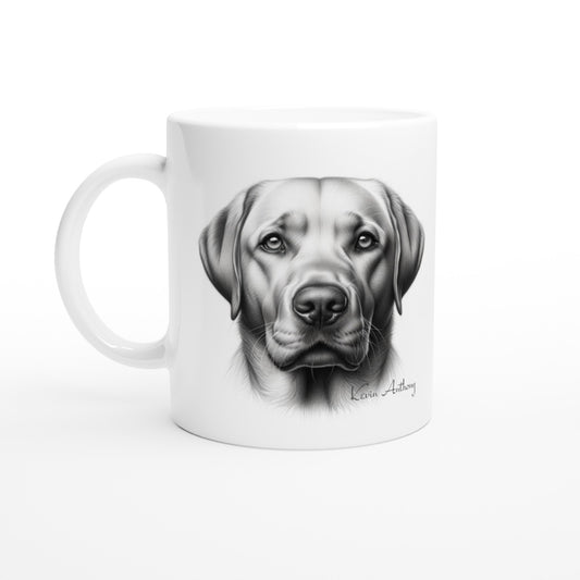 Labrador Retriever Drawing "Life Happens" 11oz Ceramic Mug