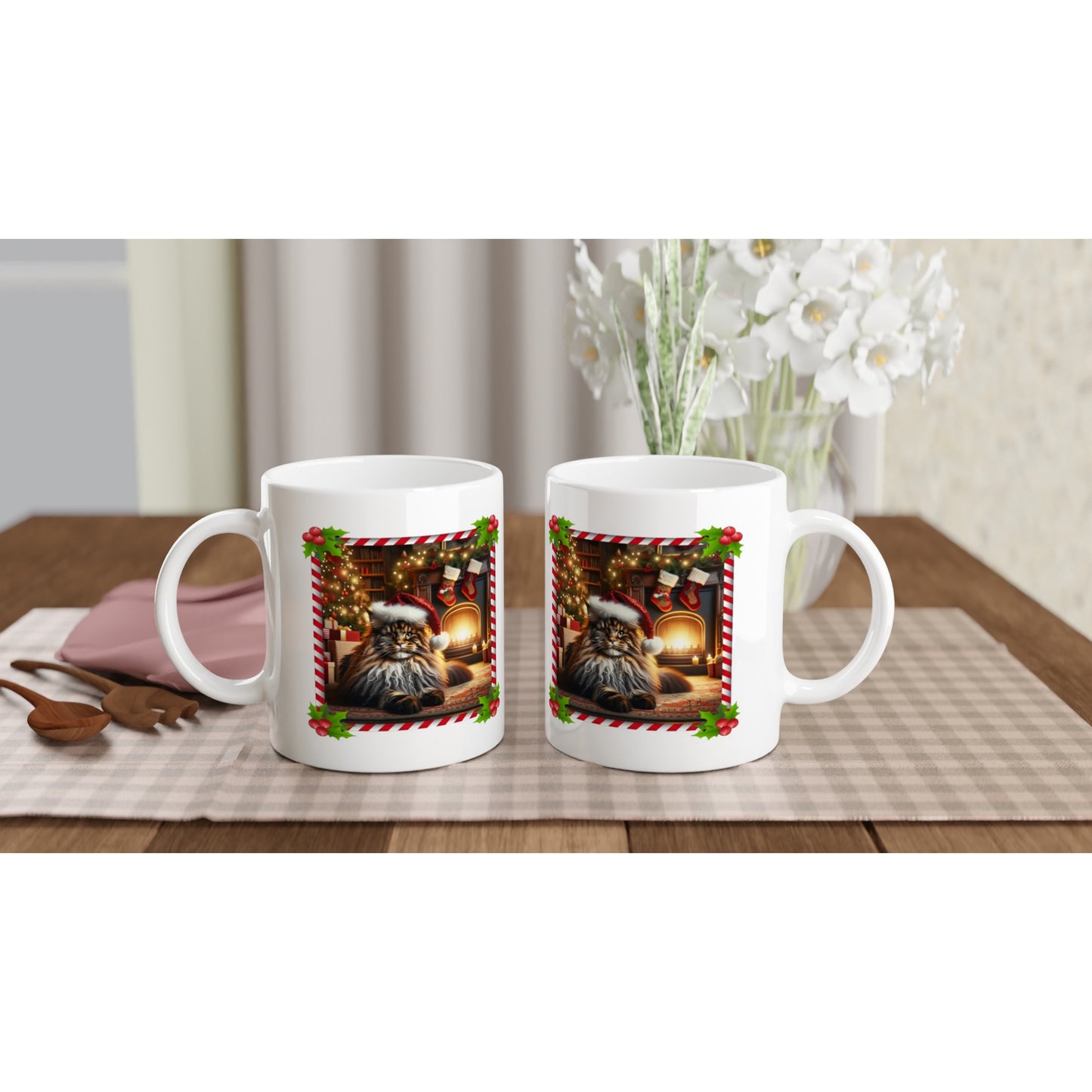 Maine Coon Cat Christmas 11oz Ceramic Mug
