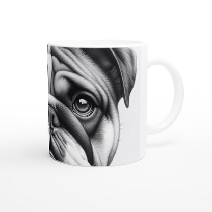 Bulldog Drawing "Eyes" 11oz Ceramic Mug