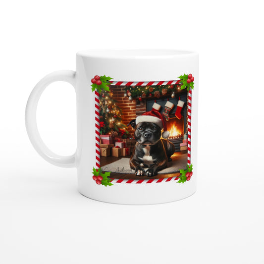 Staffordshire Bull Terrier Christmas 11oz Ceramic Mug