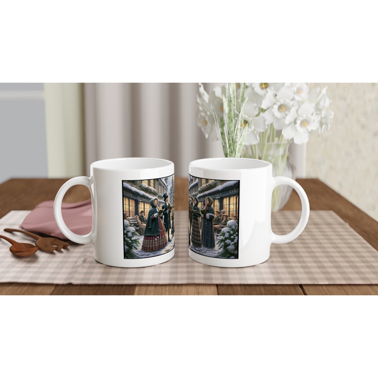 Border Collie - Victorian Christmas Carol Singers 11oz Ceramic Mug