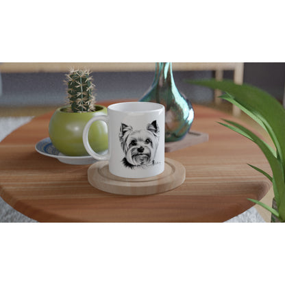 Yorkshire Terrier Drawing "I love my dog..!" 11oz Ceramic Mug