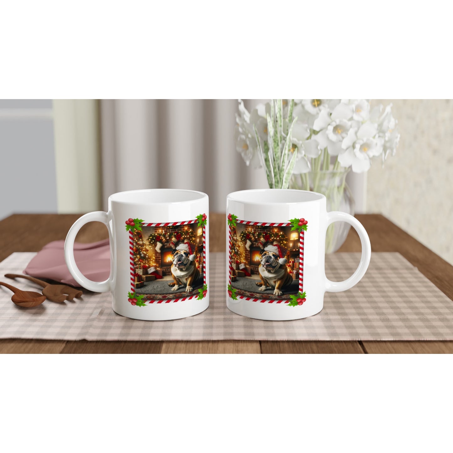 Bulldog Christmas 11oz Ceramic Mug
