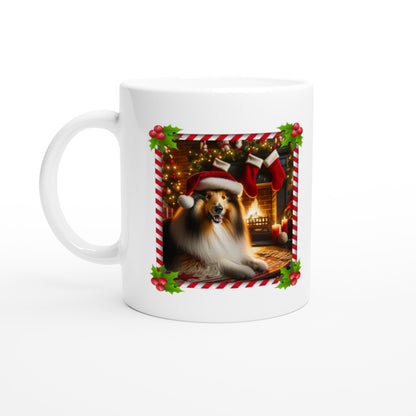 Rough Collie Christmas 11oz Ceramic Mug