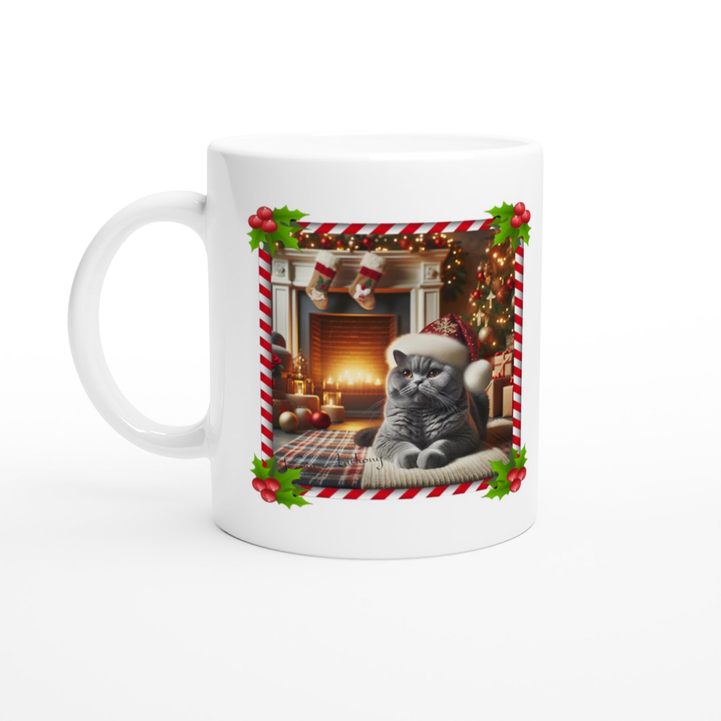British Shorthair Cat Christmas 11oz Ceramic Mug