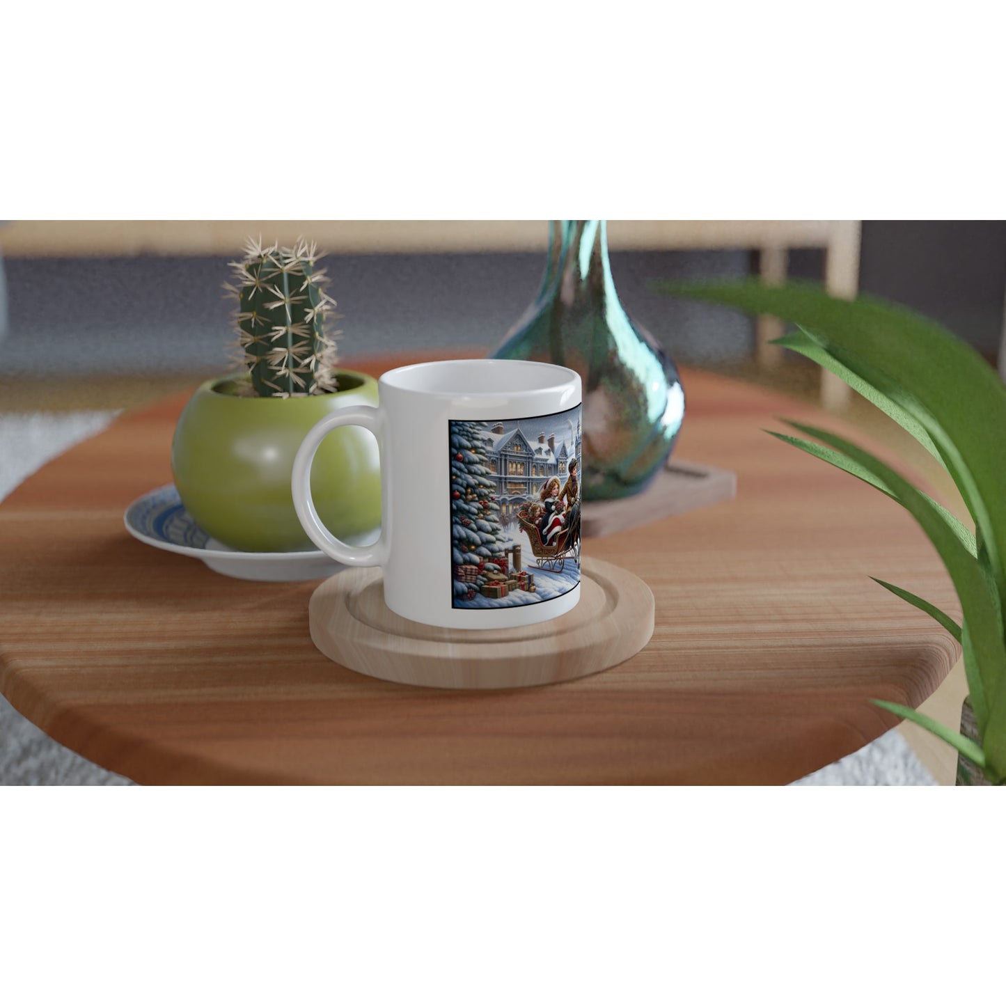 Border Collie - Victorian Christmas Sleigh Ride11oz Ceramic Mug