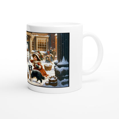 Border Collie - Victorian Christmas Snowman 11oz Ceramic Mug