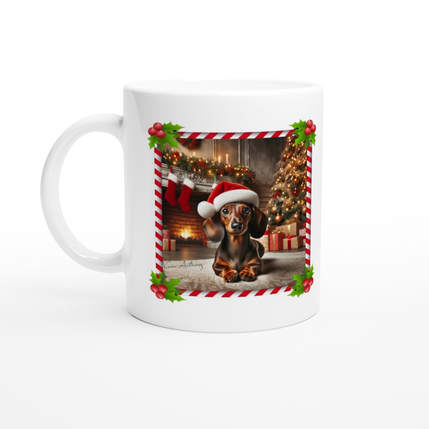 Miniature Smooth-Haired Dachshund Christmas 11oz Ceramic Mug