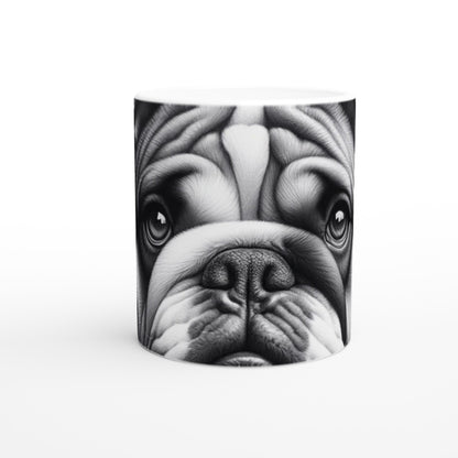 Bulldog Drawing "Eyes" 11oz Ceramic Mug