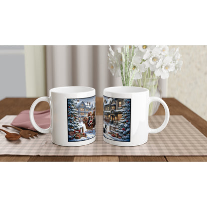 Border Collie - Victorian Christmas Sleigh Ride11oz Ceramic Mug