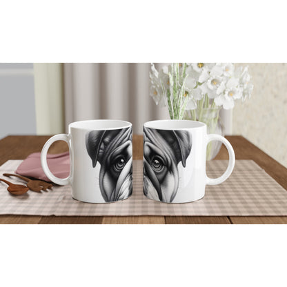 Bulldog Drawing "Eyes" 11oz Ceramic Mug