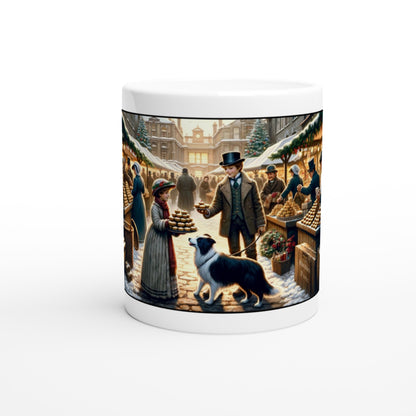 Border Collie - Victorian Christmas Mince Pies 11oz Ceramic Mug