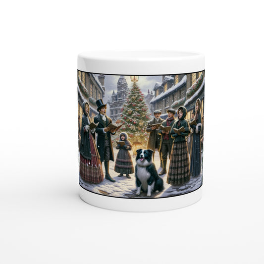 Border Collie - Victorian Christmas Carol Singers 11oz Ceramic Mug