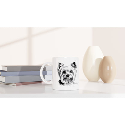 Yorkshire Terrier Drawing "I love my dog..!" 11oz Ceramic Mug