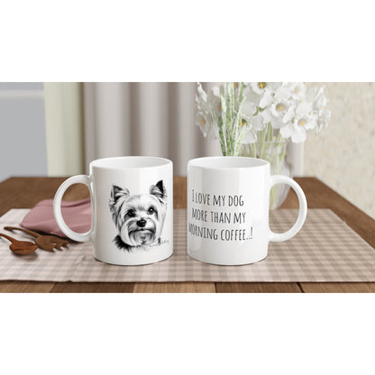 Yorkshire Terrier Drawing "I love my dog..!" 11oz Ceramic Mug