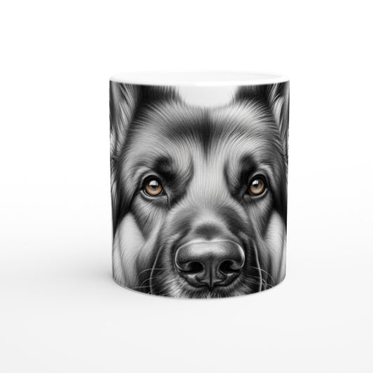 German Shepherd Drawing "Eyes" 11oz Ceramic Mug