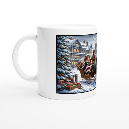 Border Collie - Victorian Christmas Sleigh Ride11oz Ceramic Mug