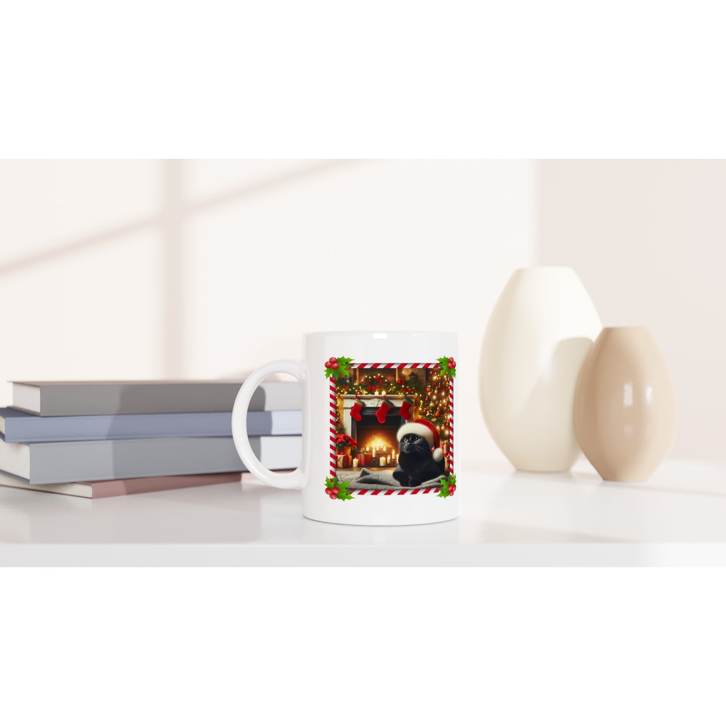 Black Cat Christmas 11oz Ceramic Mug