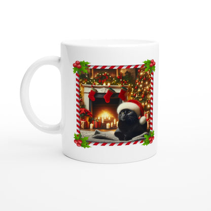 Black Cat Christmas 11oz Ceramic Mug
