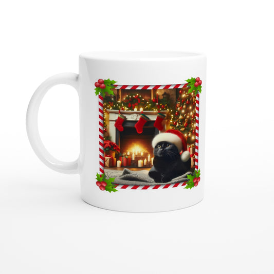 Black Cat Christmas 11oz Ceramic Mug