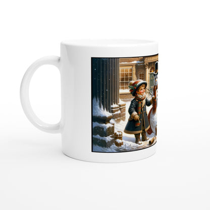 Border Collie - Victorian Christmas Snowman 11oz Ceramic Mug