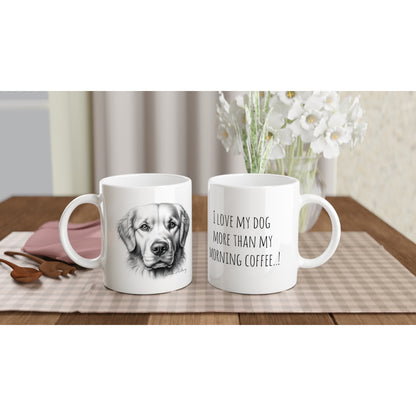Golden Retriever Drawing "I love my dog..!" 11oz Ceramic Mug