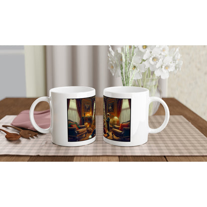 Border Collie - Victorian Christmas Tree 11oz Ceramic Mug