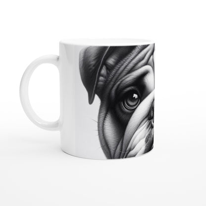 Bulldog Drawing "Eyes" 11oz Ceramic Mug