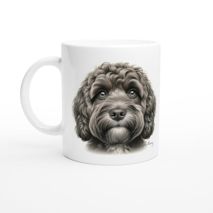 Cockapoo Drawing "Life Happens" 11oz Ceramic Mug