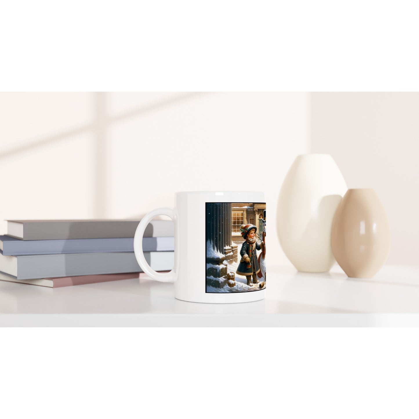 Border Collie - Victorian Christmas Snowman 11oz Ceramic Mug